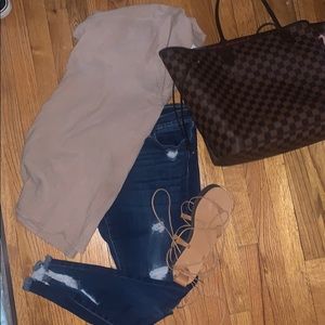 Destroyed denim jeans